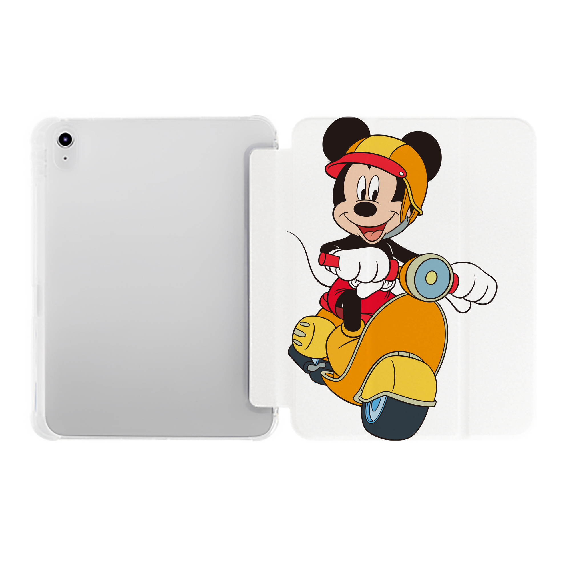 （画像用） ミッキーマウス Mickey Mouse IPad ケース ペン収納付き 三つ折りスタンド PUレザー×シリコン 対応機種9.5/10.5/10.9インチ